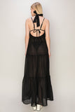 Black Halter Neck Cover Up Maxi Dress (Online Only)