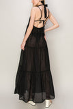 Black Halter Neck Cover Up Maxi Dress (Online Only)