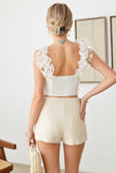 ISN'T SHE LOVELY ORGANZA TOP - WHITE