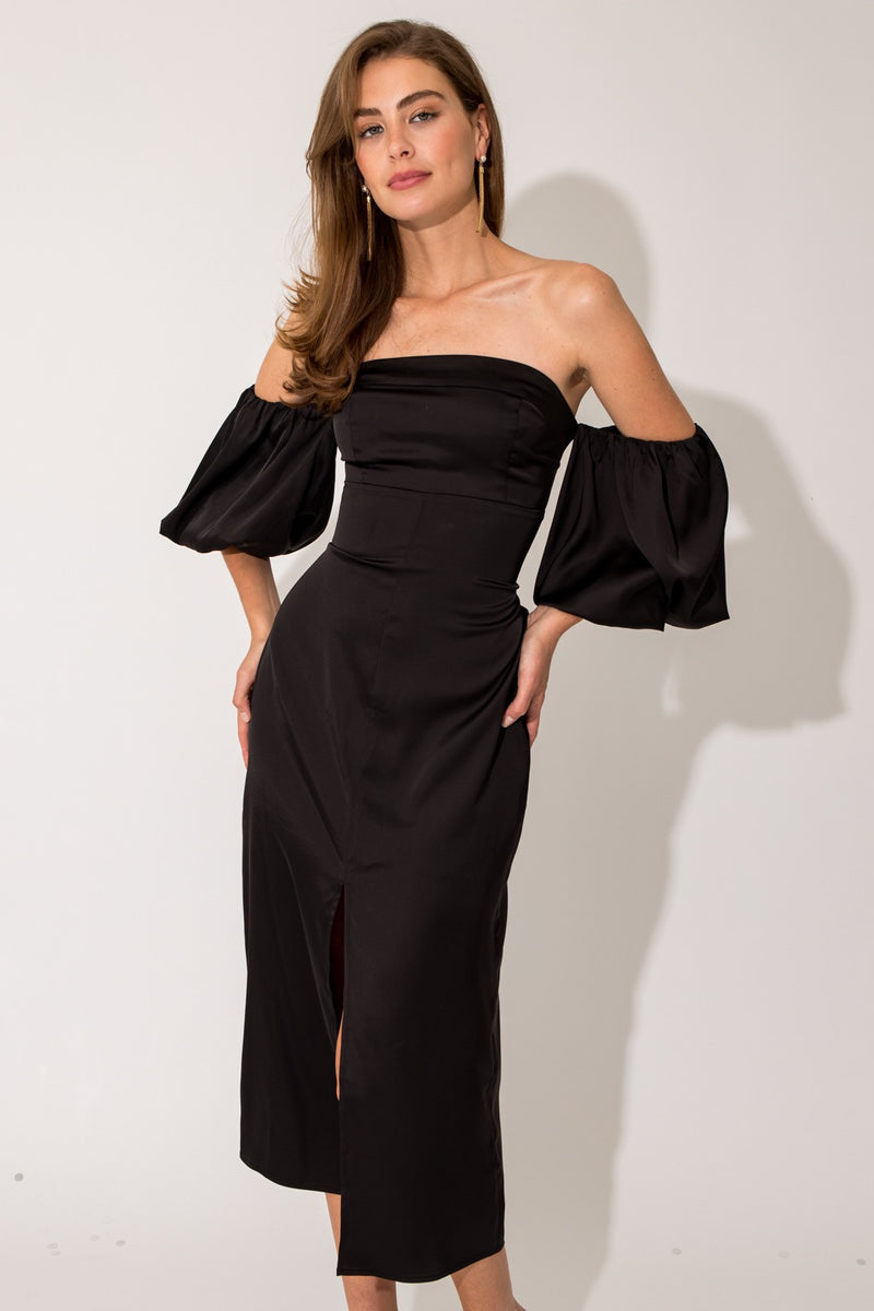 ELIANA SATIN MIDI DRESS – Seven x Seven