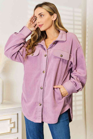 Cozy Girl Full Size Button Down Shacket (Online Only)
