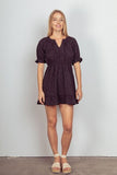 Floral Textured Woven Ruffled Mini Dress (Online Only)