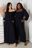 Square Neck Jumpsuit with Pockets (Online Only)