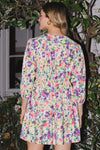 Kacey Floral Ruched Mini Dress (Online Only)