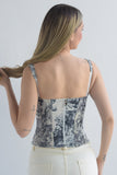 THE MONACO TOILE BUSTIER TOP