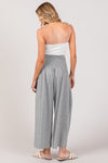 Drawstring Smocked High Waist Pants (Online Only)