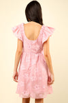 Flower Embroidered Organza Mini Dress (Online Only)