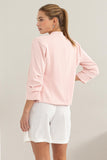 Blush Ruched Sleeve Blazer (Online Only)