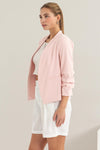 Blush Ruched Sleeve Blazer (Online Only)