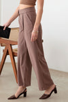 WOVEN TAILORED WIDE LEG PANTS