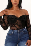 DRINKS ON YOU VELVET MESH BODYSUIT