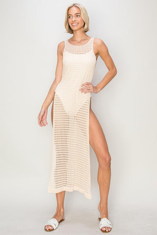 Crochet Backless Cover Up Dress (Online Only)