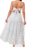 PETAL LANE OPEN BACK MAXI DRESS - BLUE