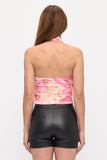 PINK PALMS HALTER TOP