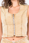 Rae Set Crop Denim Vest (Online Only)