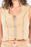 Rae Set Crop Denim Vest (Online Only)