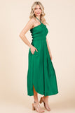 Green Milan Halter Midi Dress (Online Only)