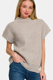 Short Sleeve Mock Neck Sweater Top (Online Only)