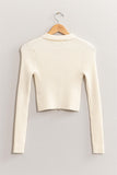 Ribbed Double Zip Cropped Cardigan (Online Only)