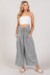 Drawstring Smocked High Waist Pants (Online Only)