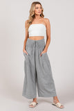 Drawstring Smocked High Waist Pants (Online Only)