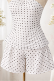 LUNA POLKA DOT SET SHORTS - WHITE