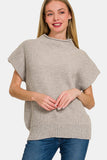 Short Sleeve Mock Neck Sweater Top (Online Only)