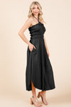 Black Milan Halter Midi Dress (Online Only)