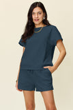 Texture Short Sleeve T-Shirt and Shorts Set (Online Only)
