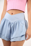 Sky V-Waist Layered Active Shorts (Online Only)