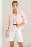 Blush Ruched Sleeve Blazer (Online Only)