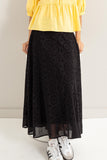 Black Eyelet High-Waist Midi Skirt (Online Only)