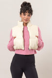 Faux Leather Puffer Vest (Online Only)