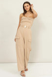 BAD AT LOVE CARGO JUMPSUIT