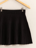 Black Knit Pleated Flare Mini Skirt (Online Only)