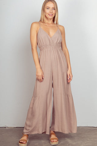 Easy Breezy Ruched Wide Leg Jumpsuit (Online Only)
