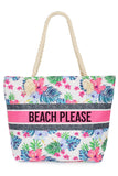 'BEACH PLEASE' TROPICAL BEACH BAG
