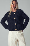 BELLA CHUNKY KNIT SWEATER - BLACK