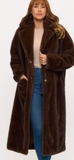 GRISELDA FAUX FUR COAT - COFFEE