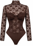 ESPRESSO AFFAIR LACE BODYSUIT