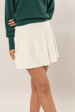 Cream Knit Pleated Flare Mini Skirt (Online Only)