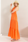 Orange Halter Neck Cover Up Maxi Dress (Online Only)