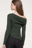 EVERGREEN ASYMMETRIC SWEATER TOP