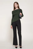 EVERGREEN ASYMMETRIC SWEATER TOP