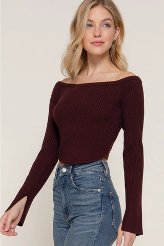 GIA FLARE SLEEVE SWEATER TOP