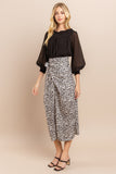 SELENE LEOPARD WRAP SKIRT