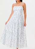 PETAL LANE OPEN BACK MAXI DRESS - BLUE