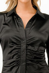 HOME FOR THE HOLIDAYS SATIN BLOUSE