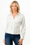 HOME FOR THE HOLIDAYS SATIN BLOUSE