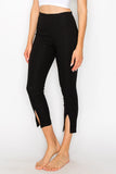 FRONT-SLIT CAPRI PANTS